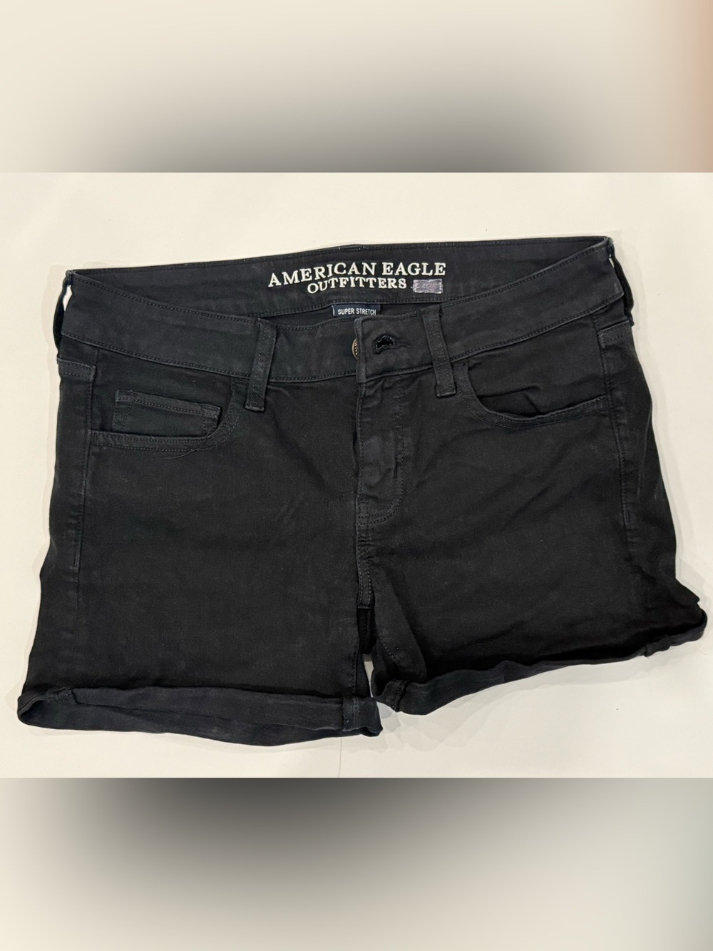 American Eagle Outfitters Black Jean Shorts - Super Stretch